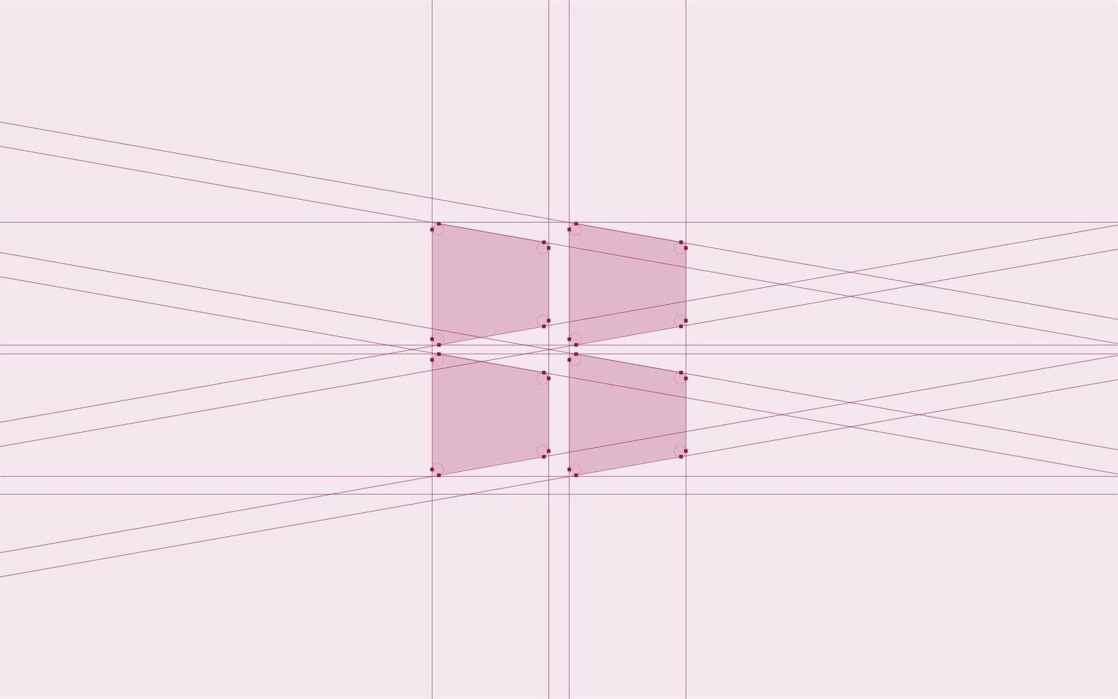 Logo construction lines for the four-pane mark