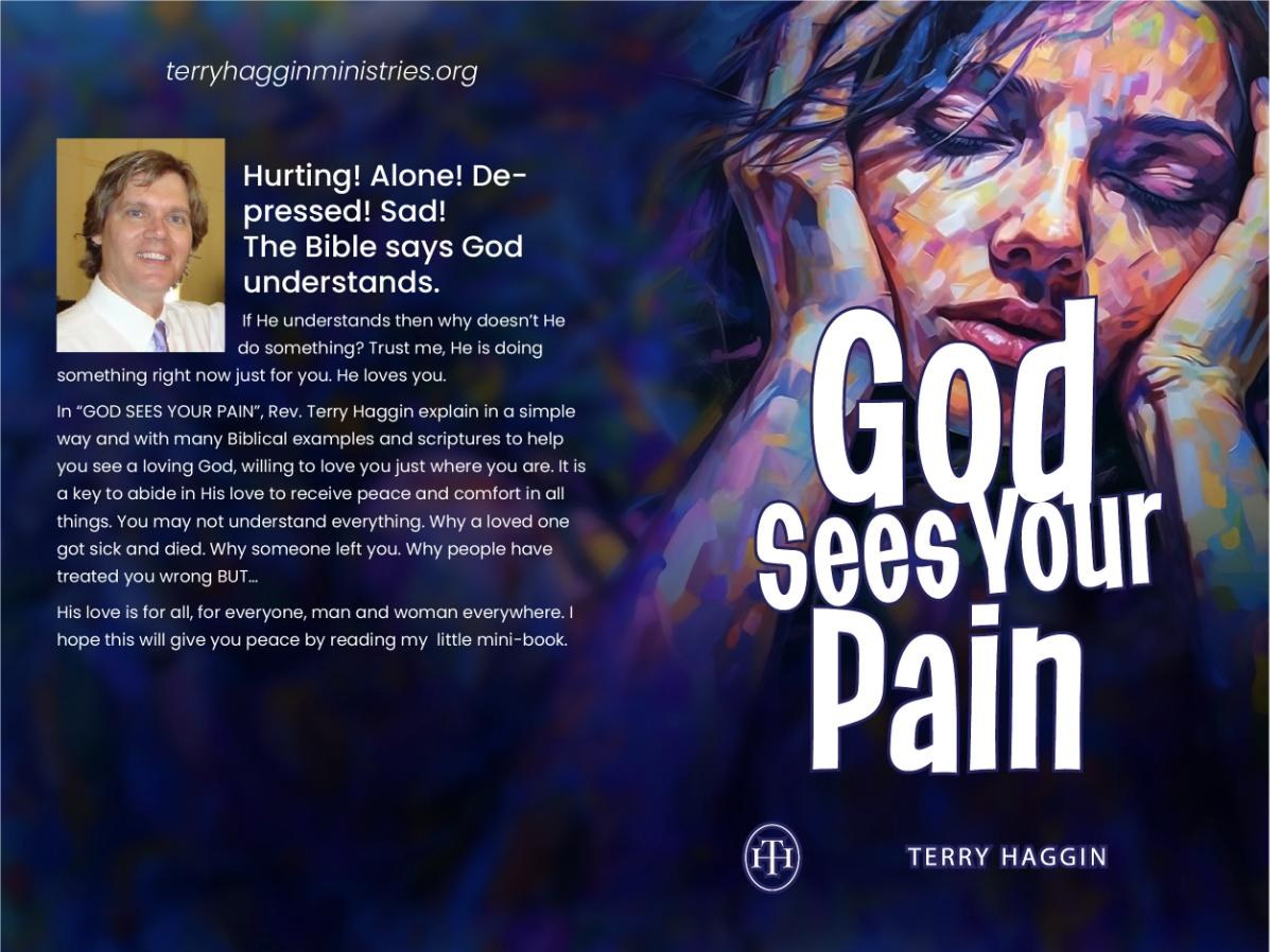 Full wrap for God Sees Your Pain with front, spine and back