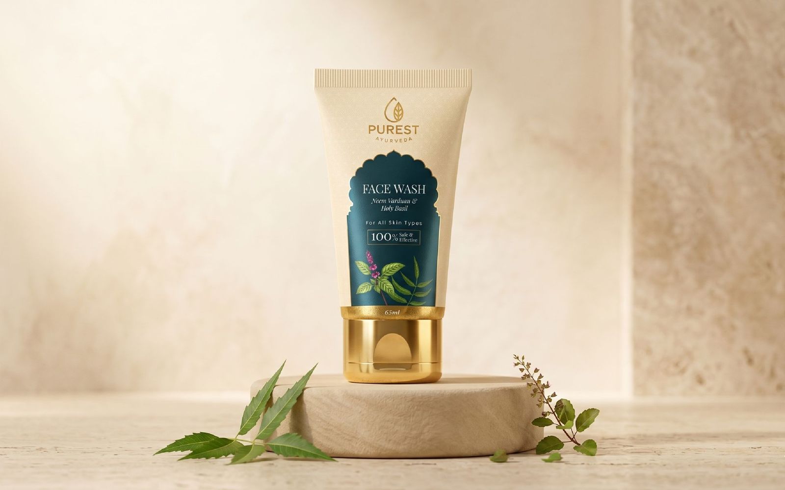 Neem and holy basil face wash tube