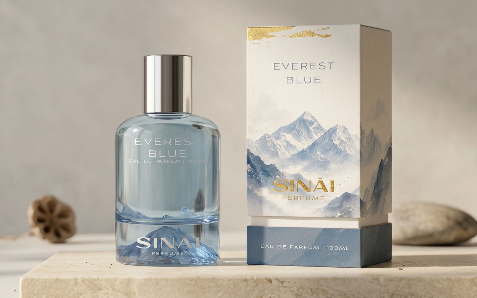 Everest Blue bottle and box