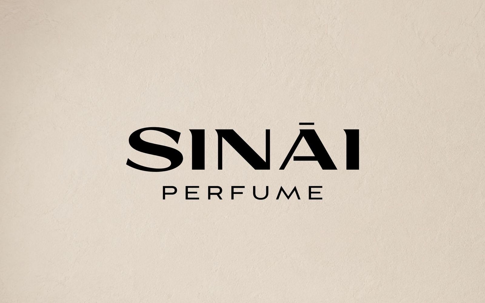SINĀI Perfume wordmark on textured paper