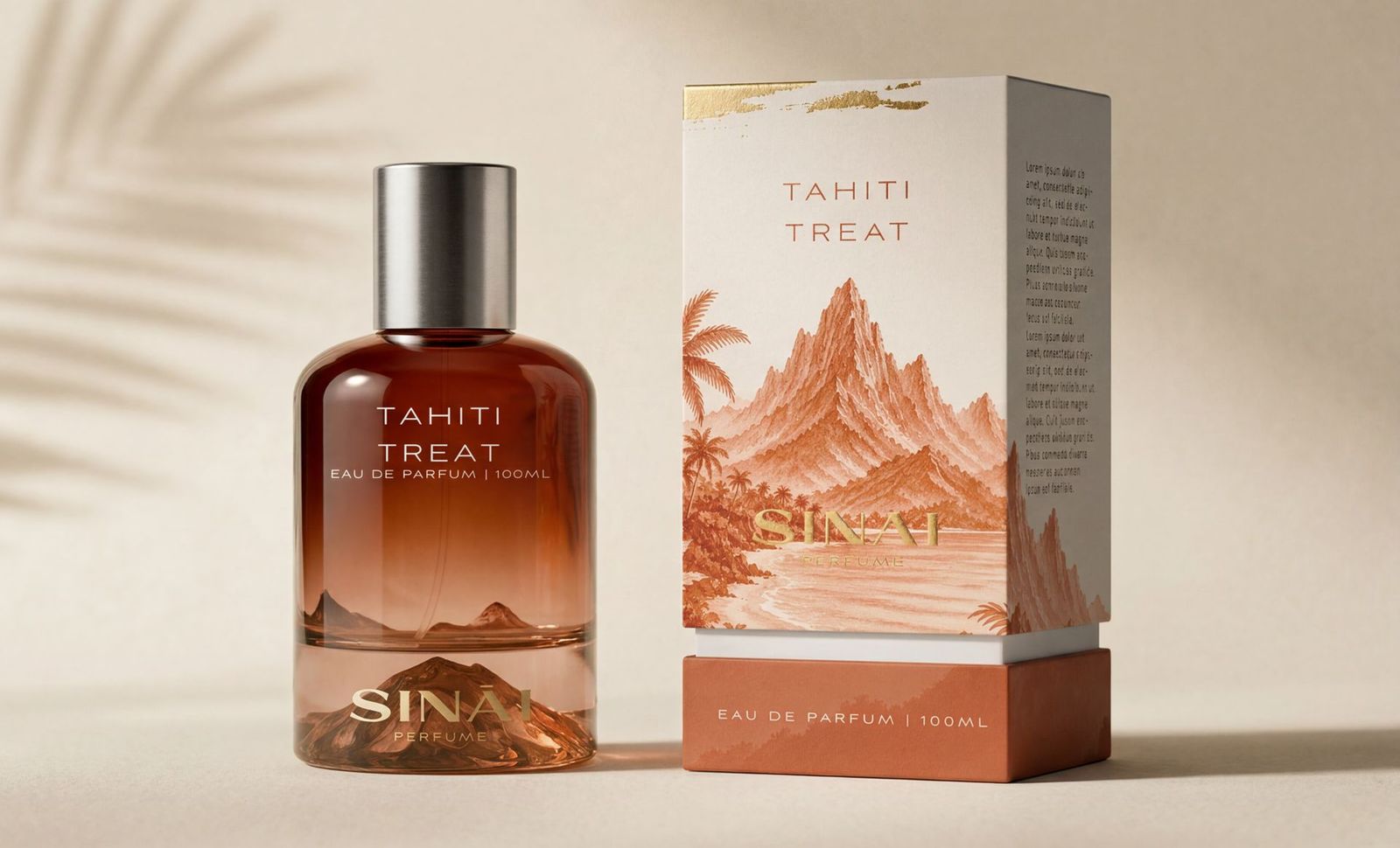 Tahiti Treat bottle and box in coral